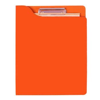 夹签约本垫板商务板硬壳文件夹板高档谈单本办公用品单夹定制l橘色